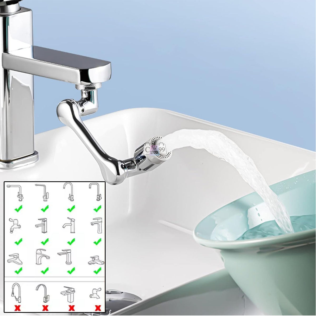 💧 Comodidad en cada gota💦 – Grifo Extensor Giratorio 🚿360°