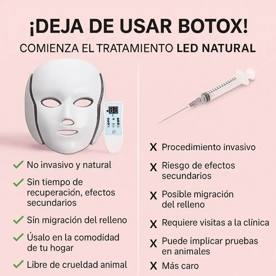 MÁSCARA FACIAL LED 7 COLORES = 7 BENEFICIOS PARA TU PIEL