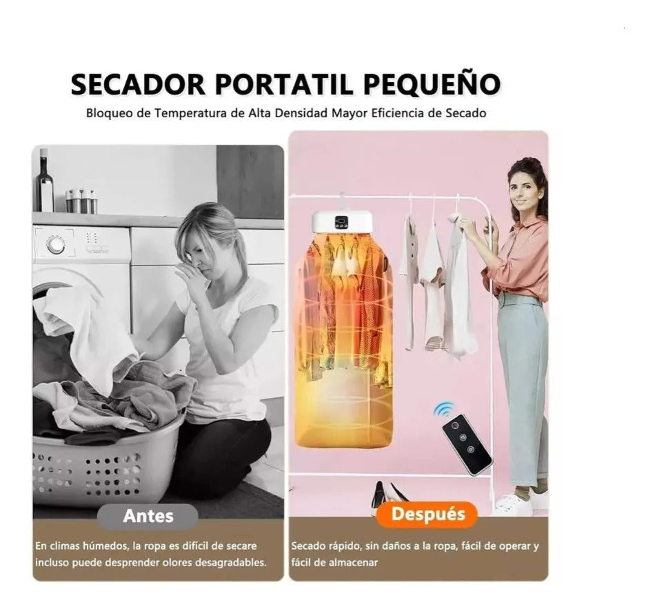 ¿ROPA 👕 HUMEDA Y SIN ESPACIO? Sécala en 30 min con esta secadora portátil 👕⚡”