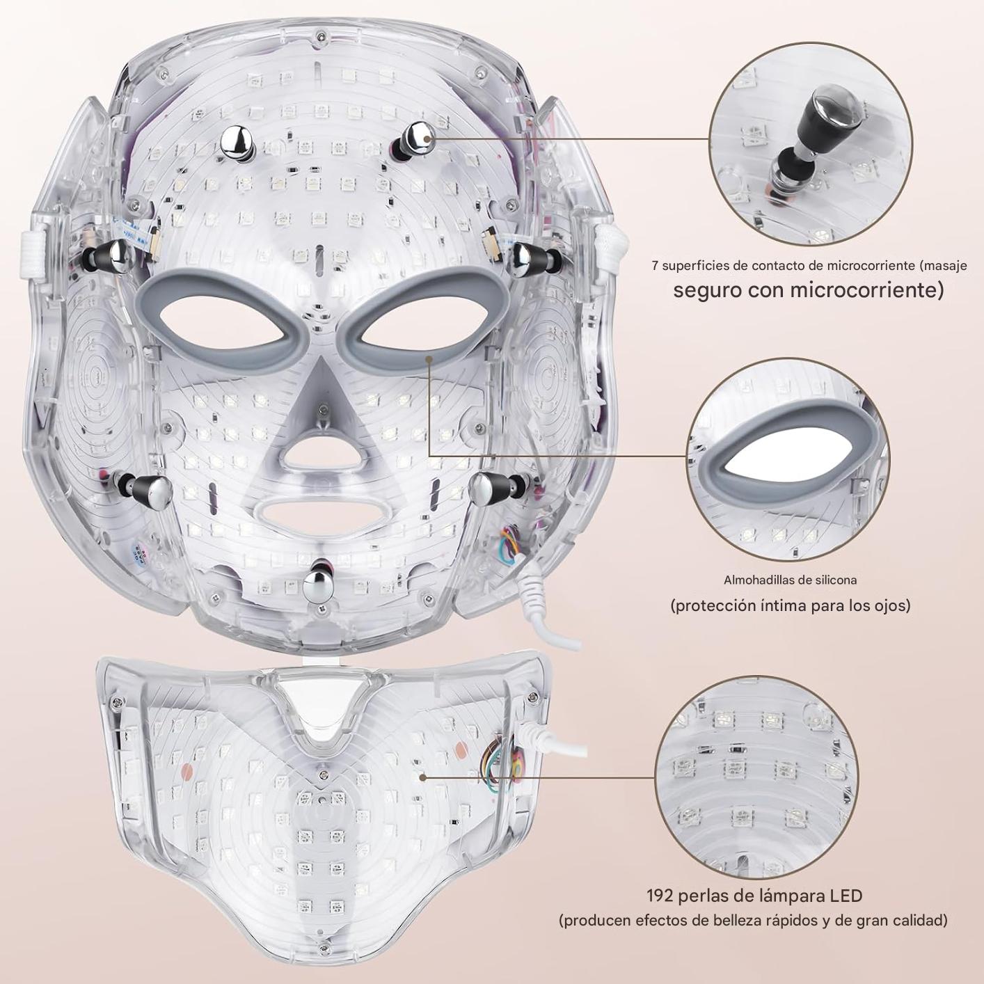 MÁSCARA FACIAL LED 7 COLORES = 7 BENEFICIOS PARA TU PIEL