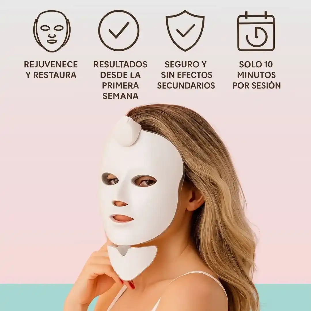 MÁSCARA FACIAL LED 7 COLORES = 7 BENEFICIOS PARA TU PIEL